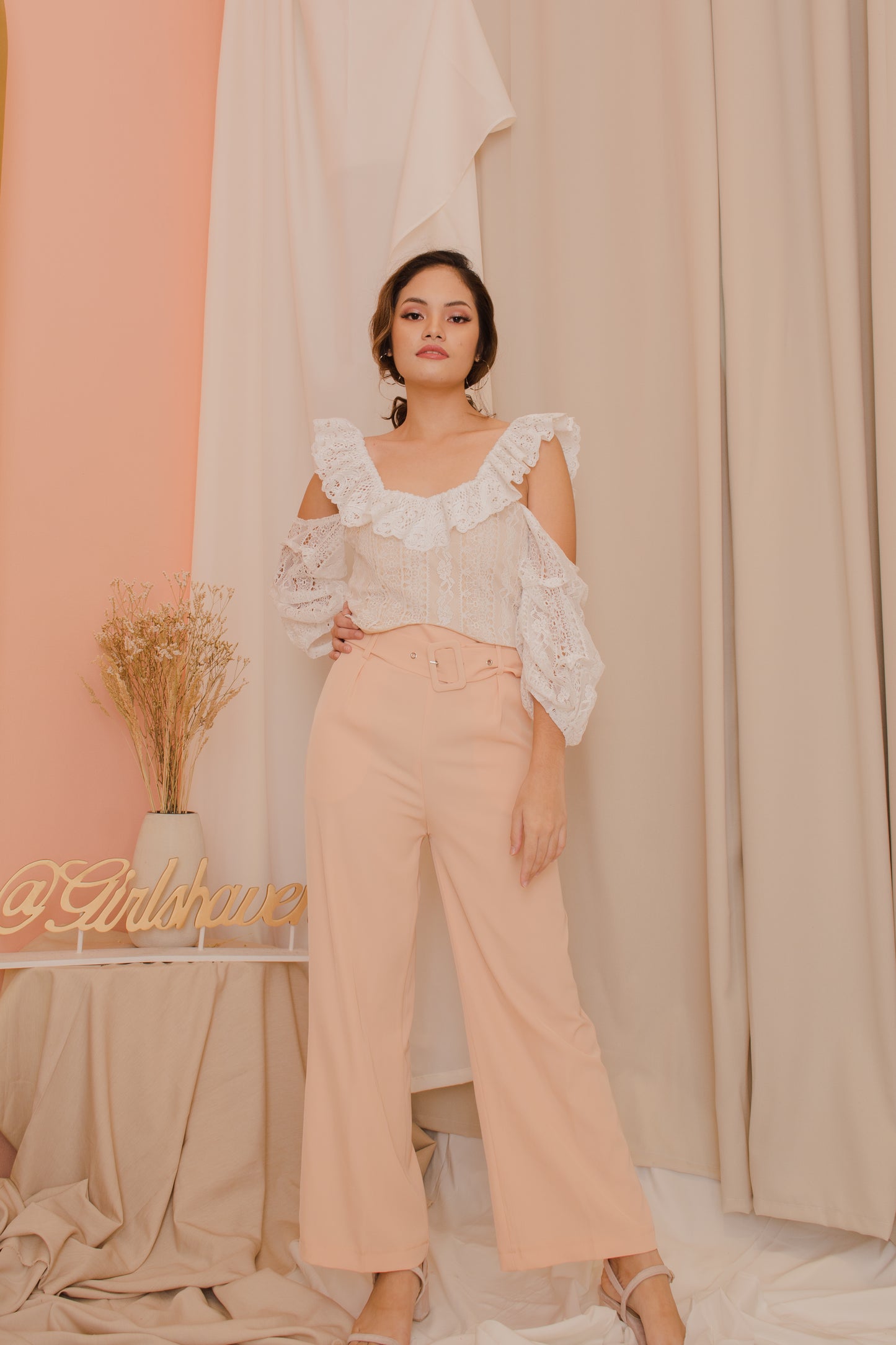 SHEIN Belted Pants - Wide Leg