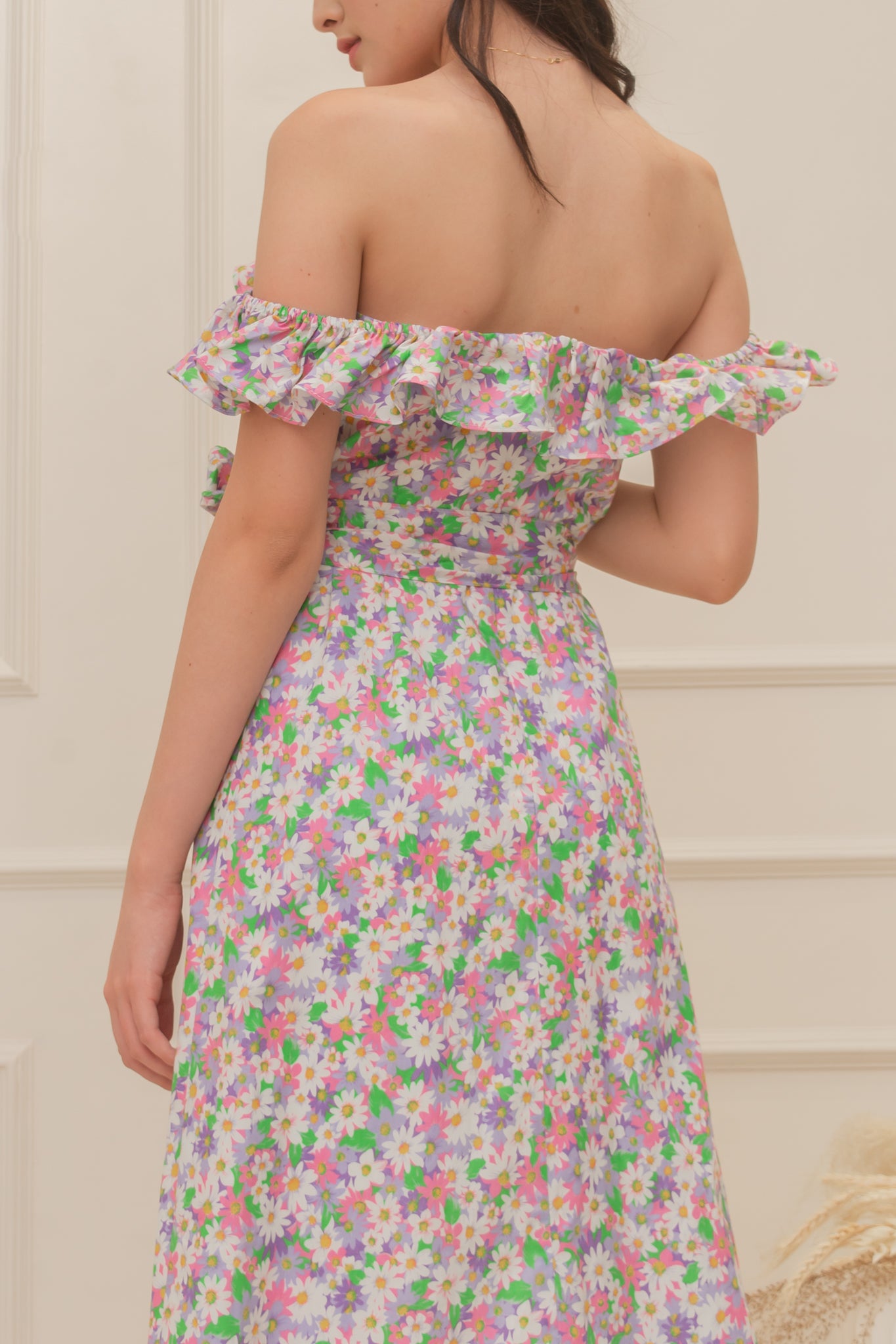 MISCHA Ruffle Sleeve Midi Dress - Violets