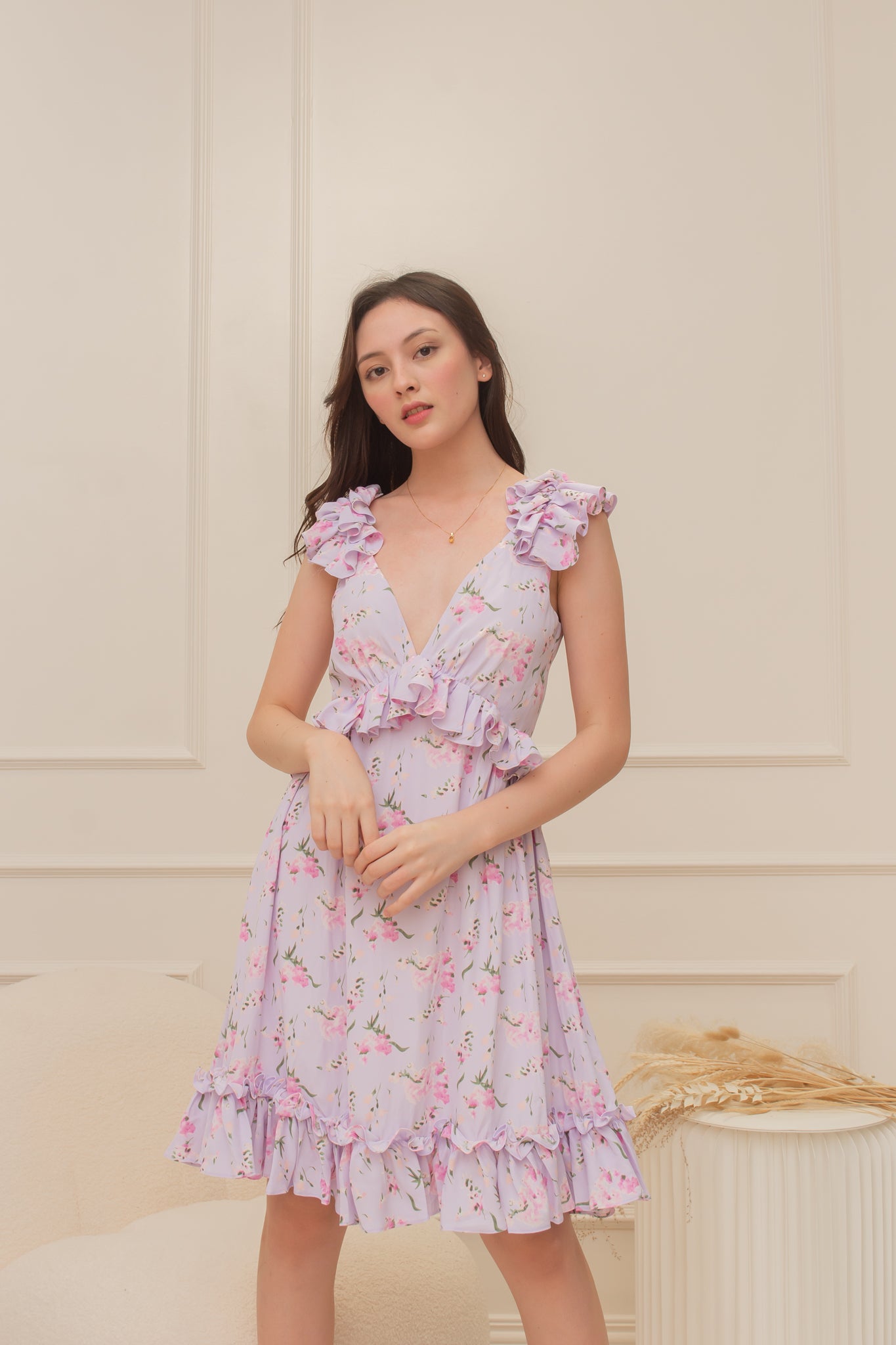 HAVANA Nights Ruffle Dress (PERIWINKLE)