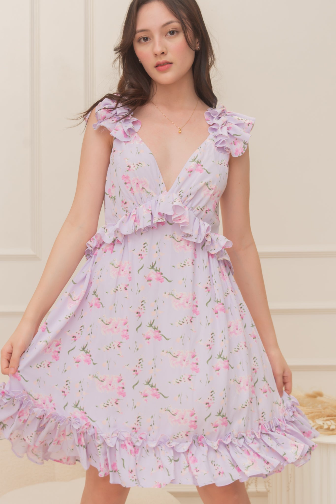 HAVANA Nights Ruffle Dress (PERIWINKLE)