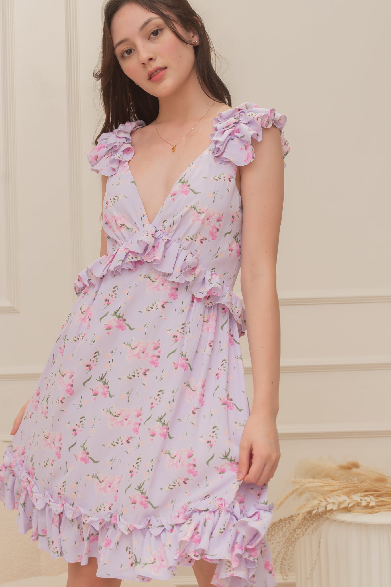 HAVANA Nights Ruffle Dress (PERIWINKLE)
