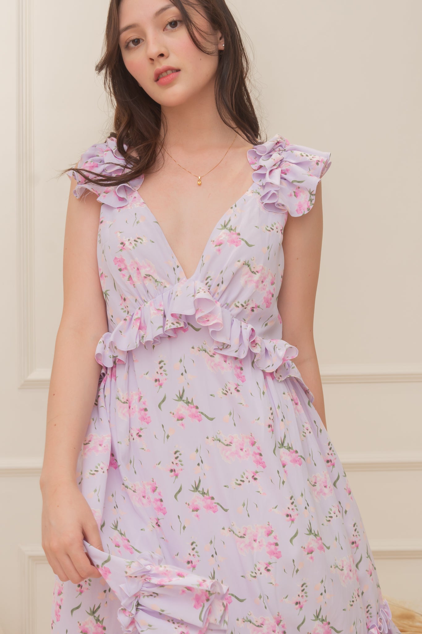 HAVANA Nights Ruffle Dress (PERIWINKLE)