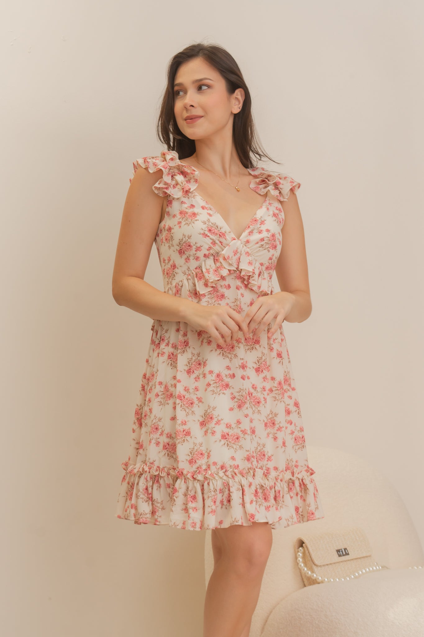 HAVANA Nights Ruffle Dress (PINK FLORAL)