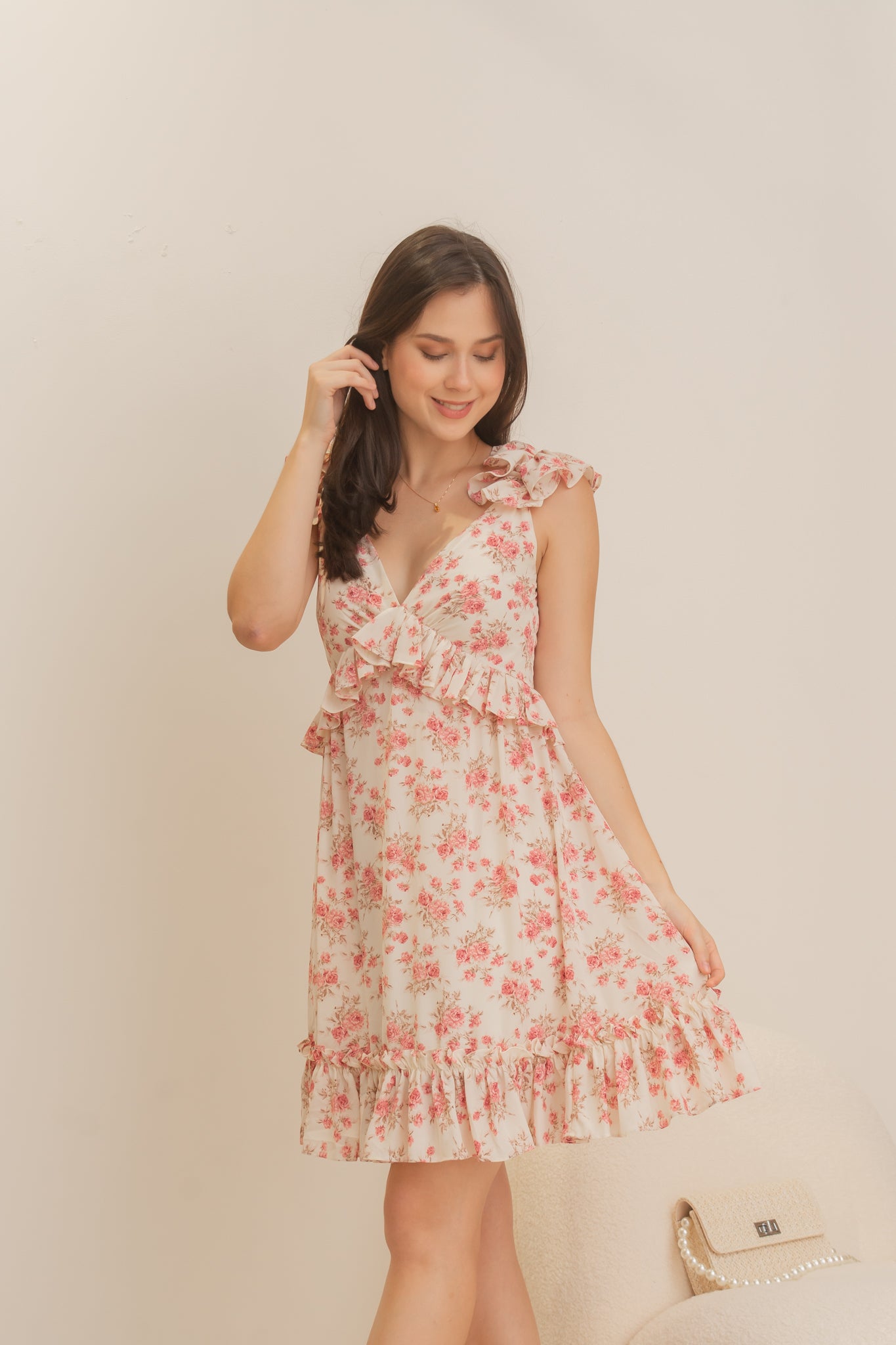 HAVANA Nights Ruffle Dress (PINK FLORAL)