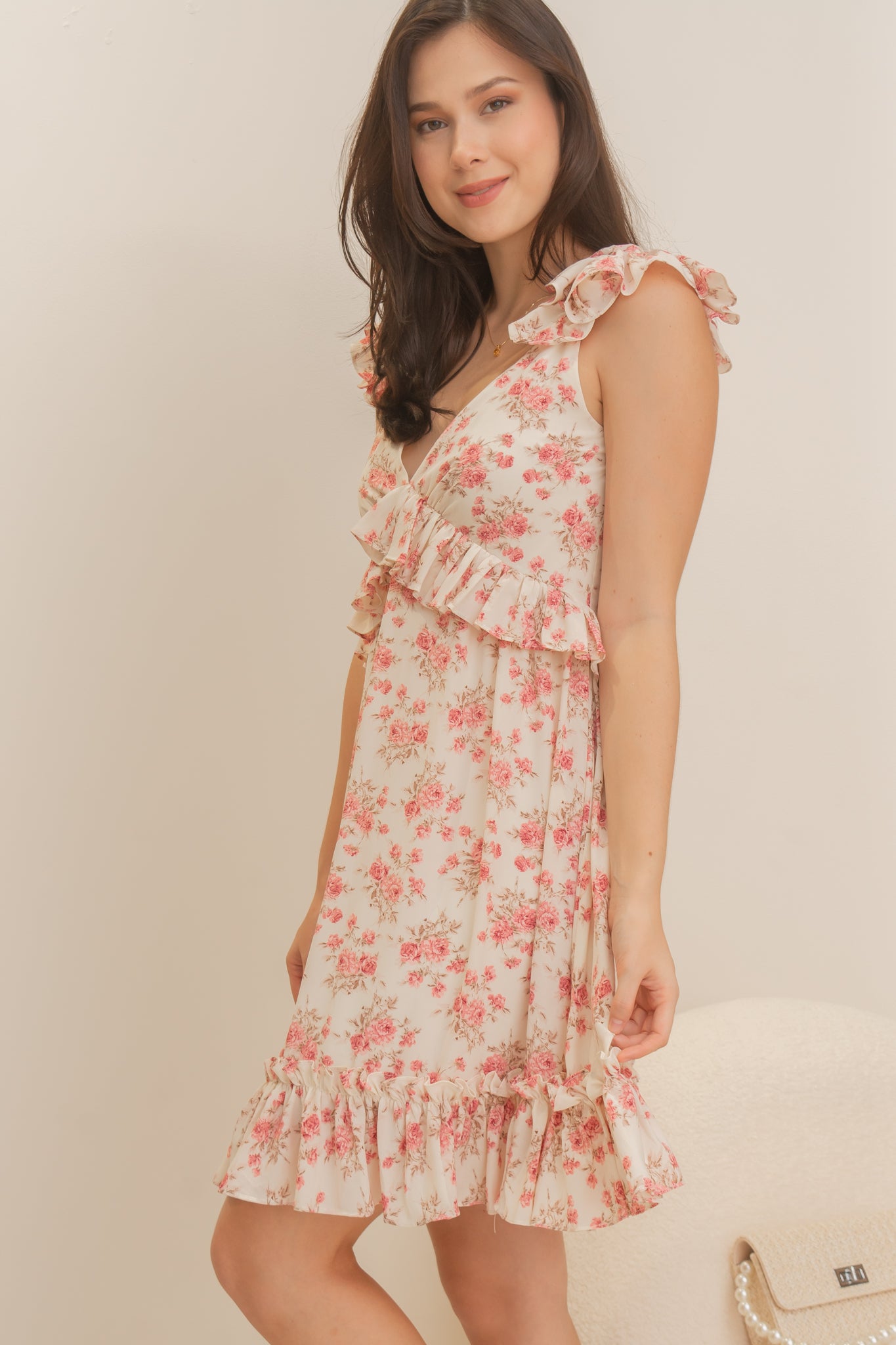 HAVANA Nights Ruffle Dress (PINK FLORAL)
