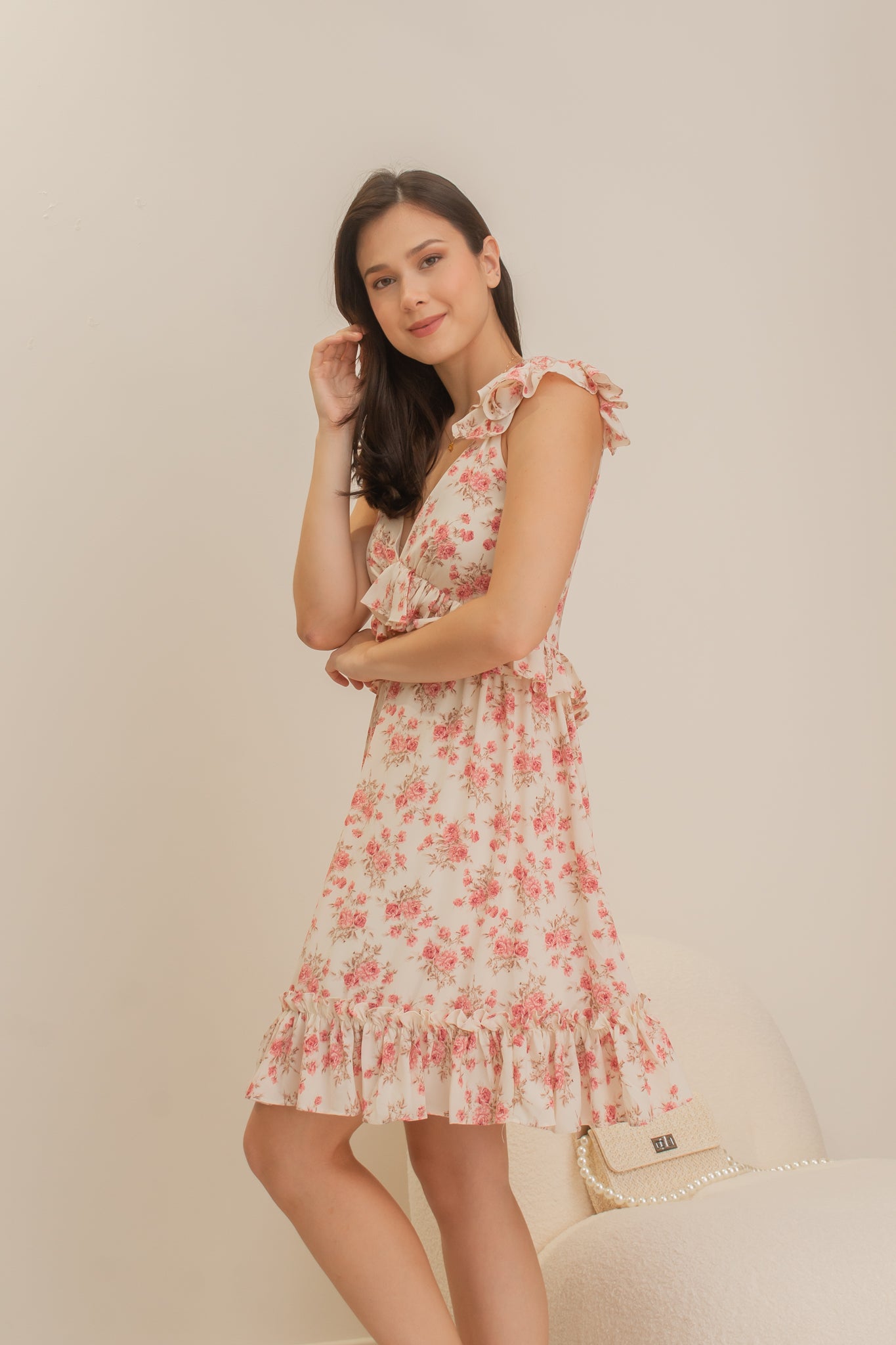 HAVANA Nights Ruffle Dress (PINK FLORAL)