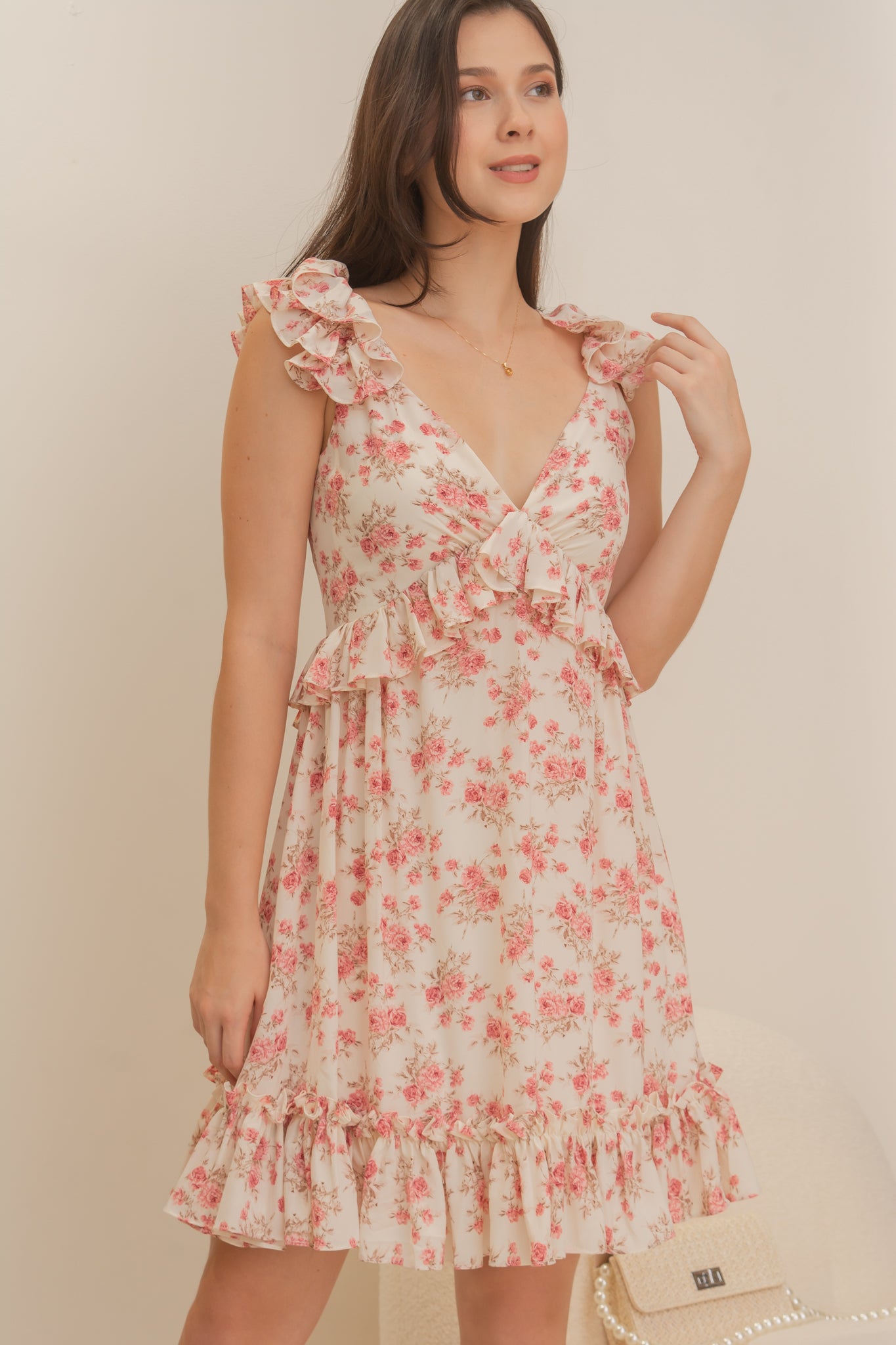 HAVANA Nights Ruffle Dress (PINK FLORAL)