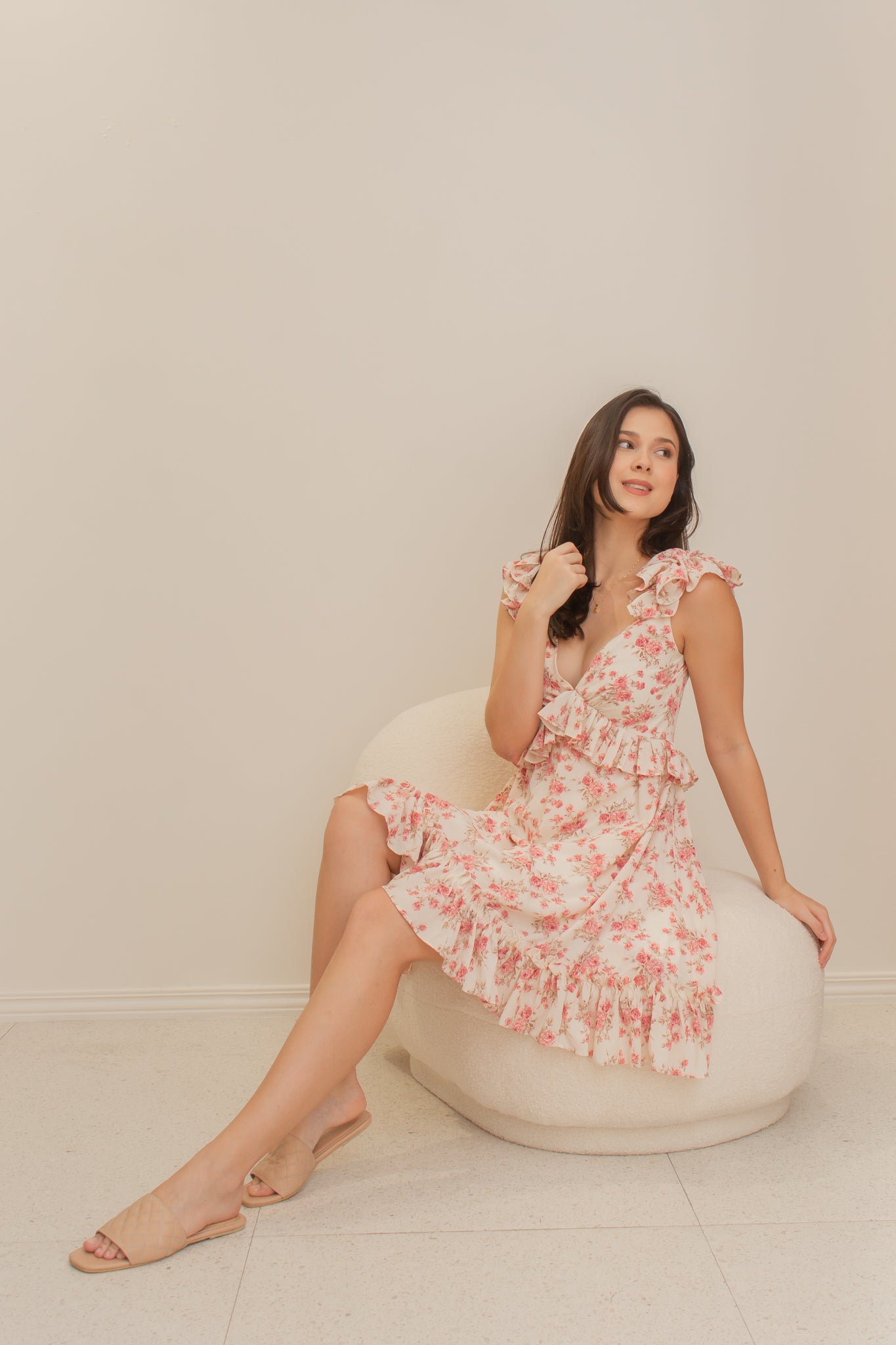 HAVANA Nights Ruffle Dress (PINK FLORAL)