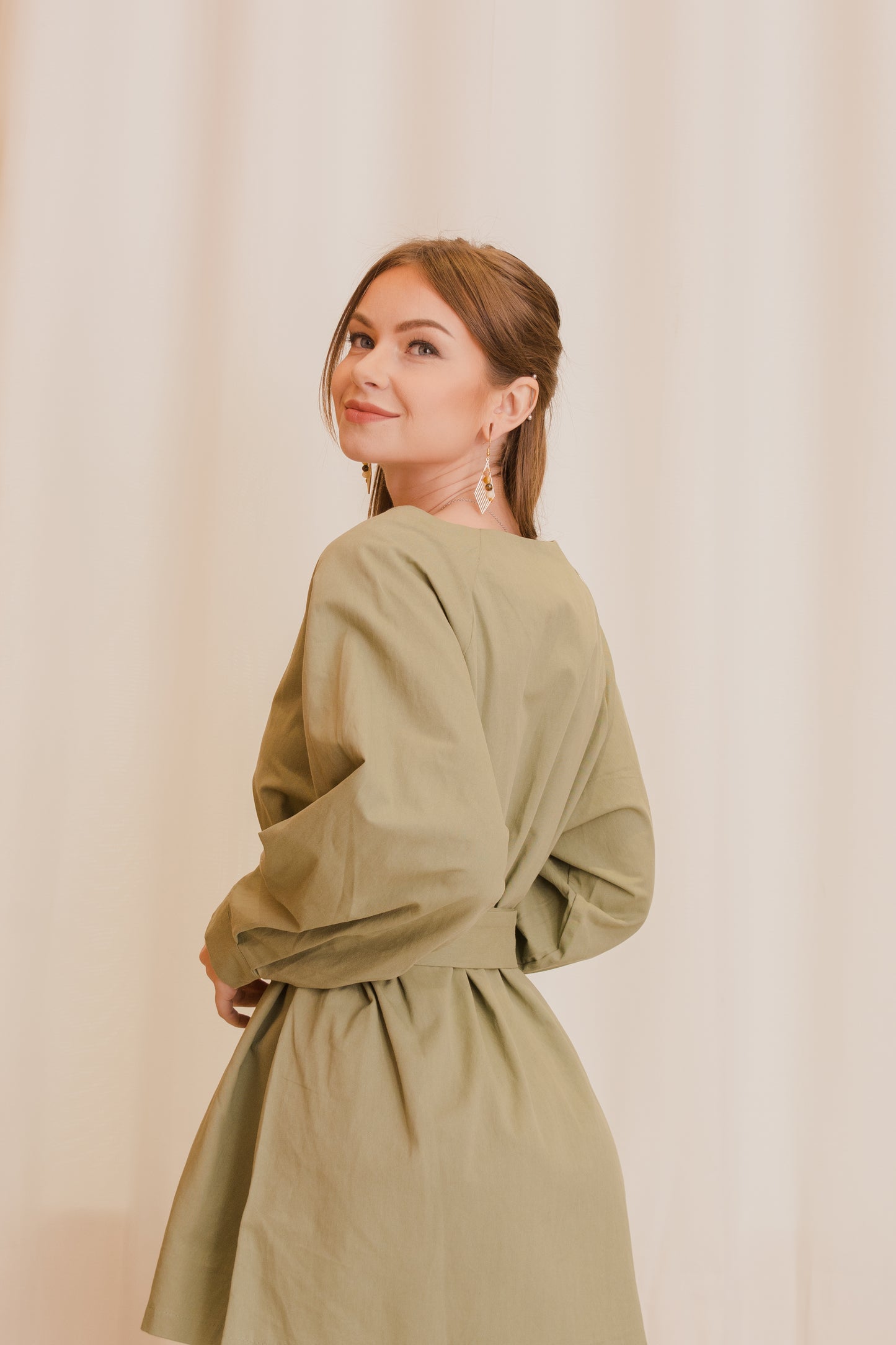 KLARA Buttondown Belted Dress