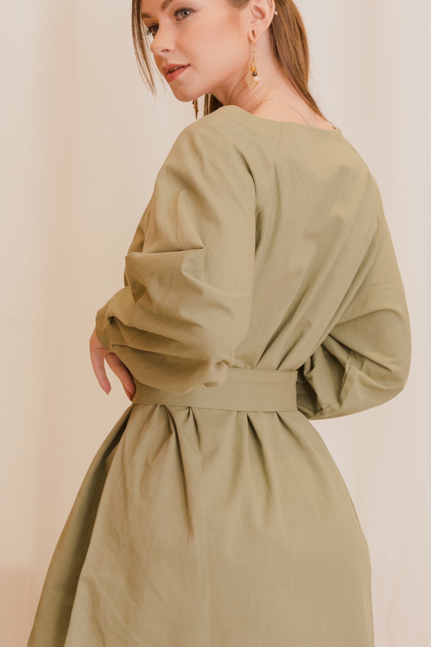 KLARA Buttondown Belted Dress