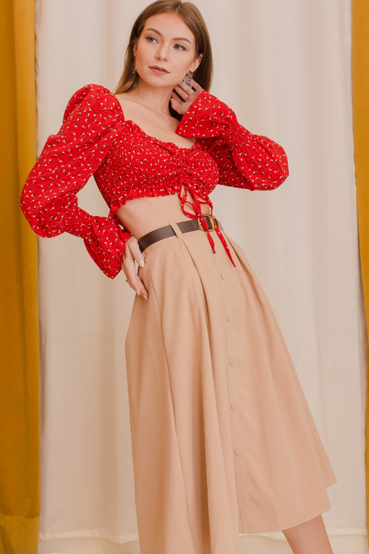 HARLEY Ruched Front Crop Top