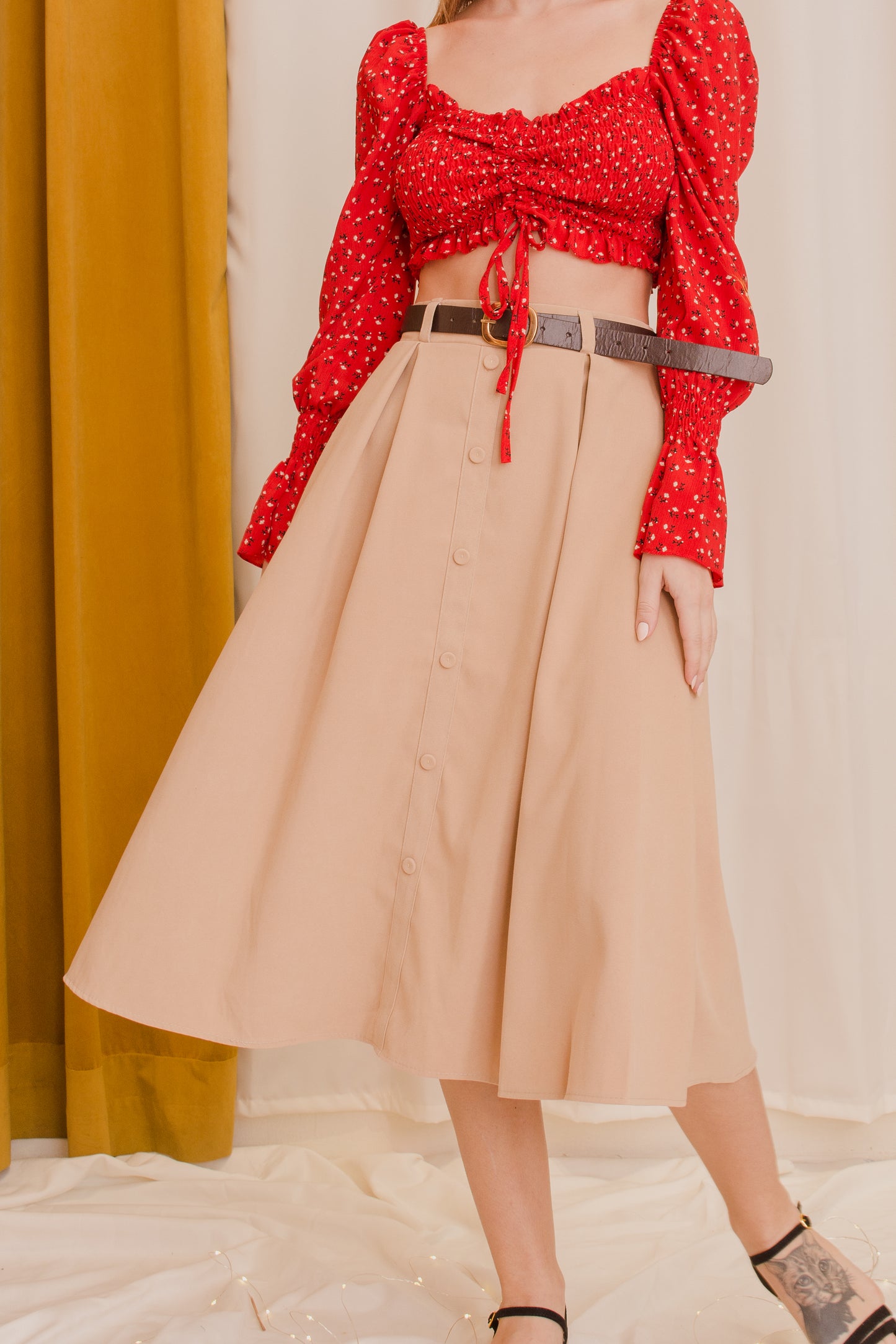 HARLEY Ruched Front Crop Top
