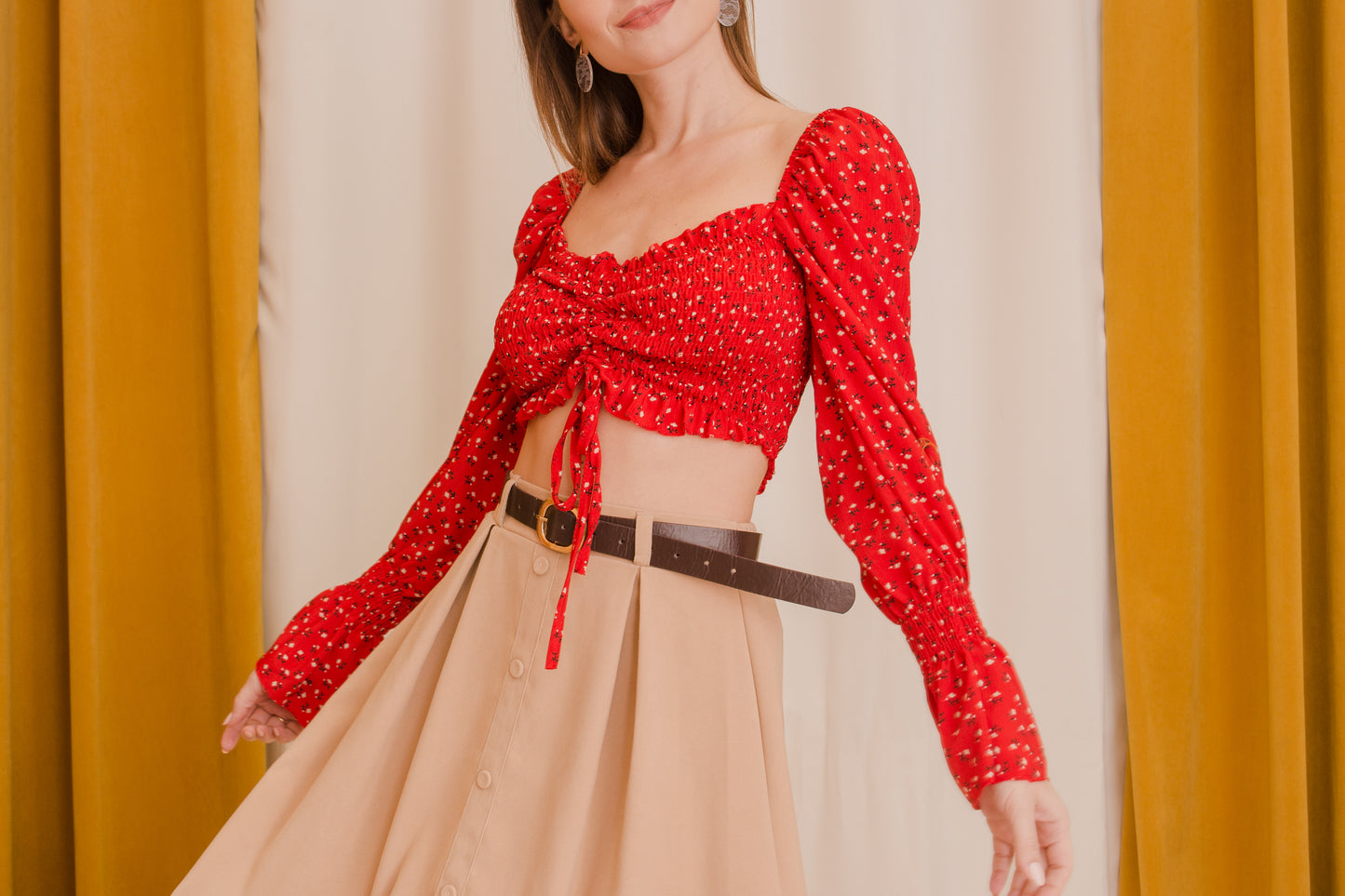 HARLEY Ruched Front Crop Top