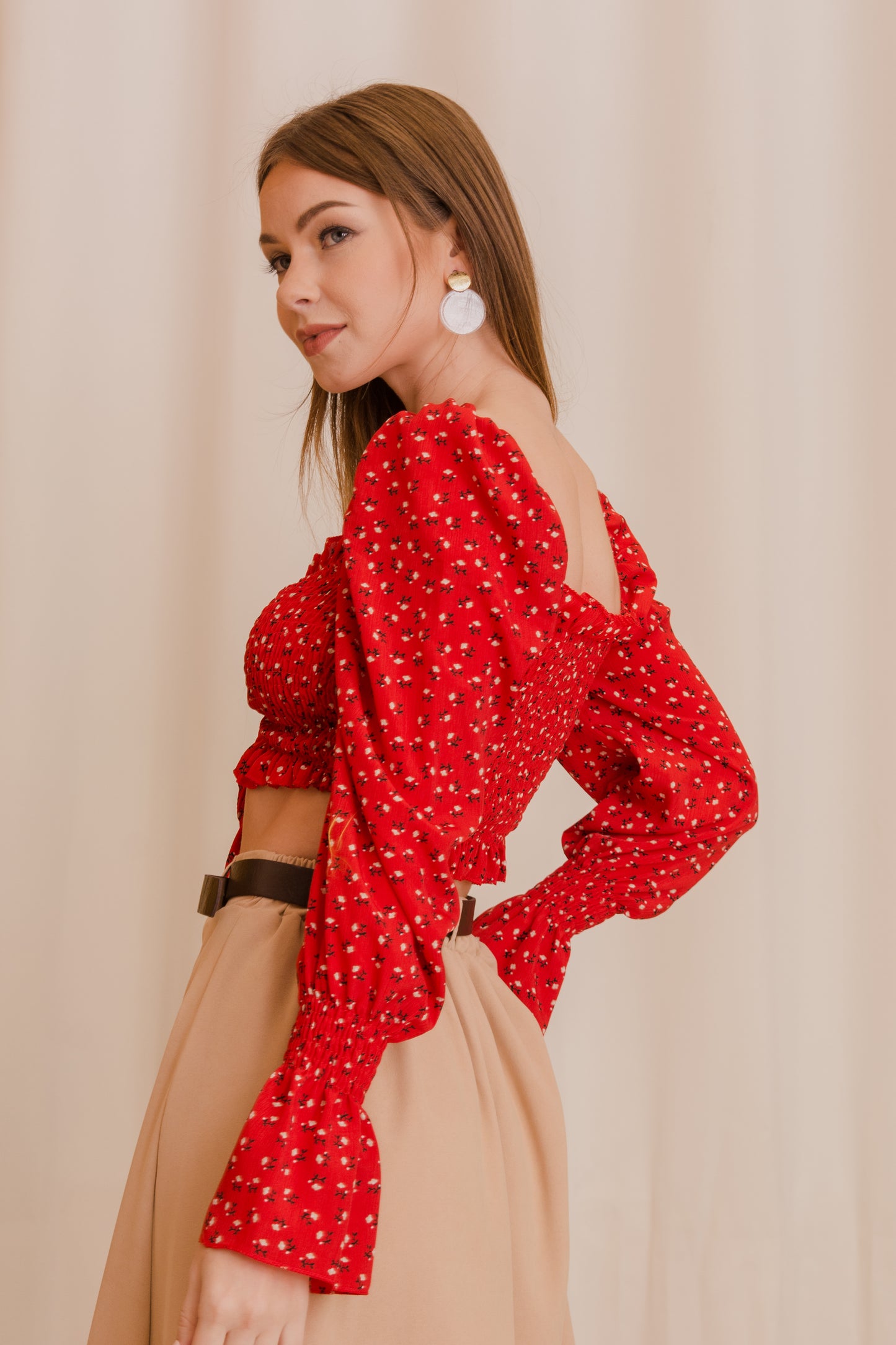 HARLEY Ruched Front Crop Top