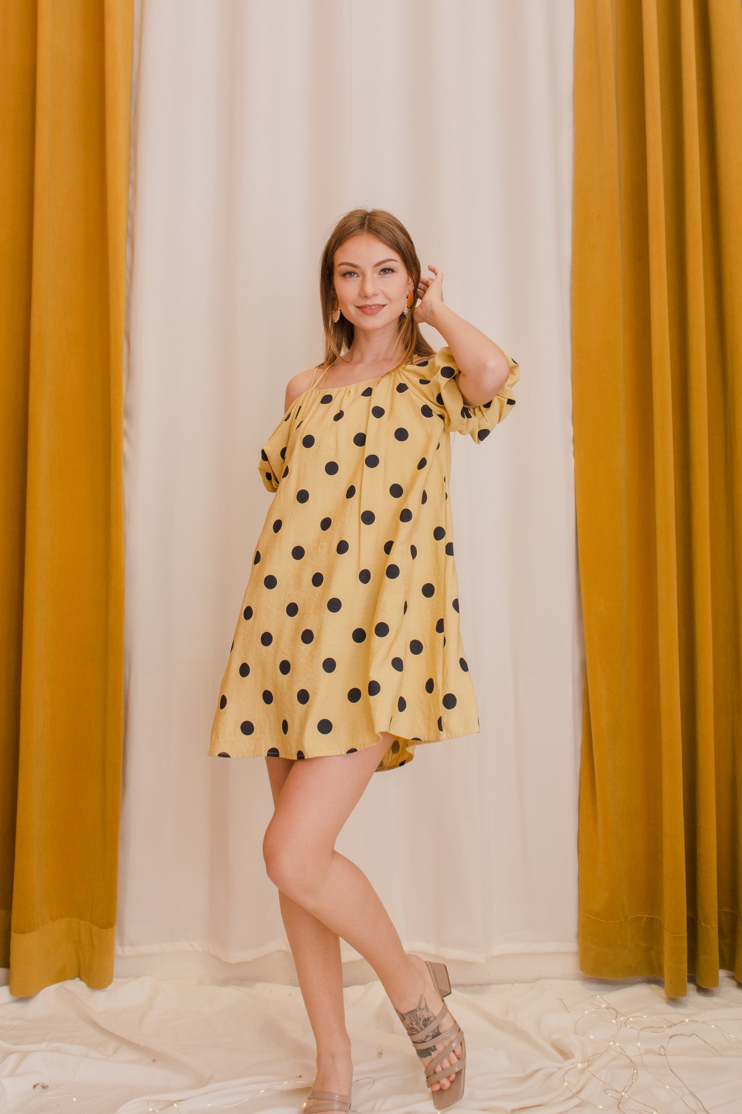 BONDI Dotted Babydoll Dress