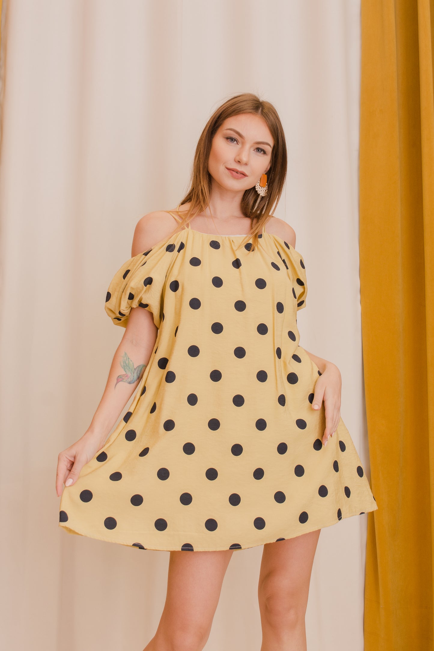 BONDI Dotted Babydoll Dress