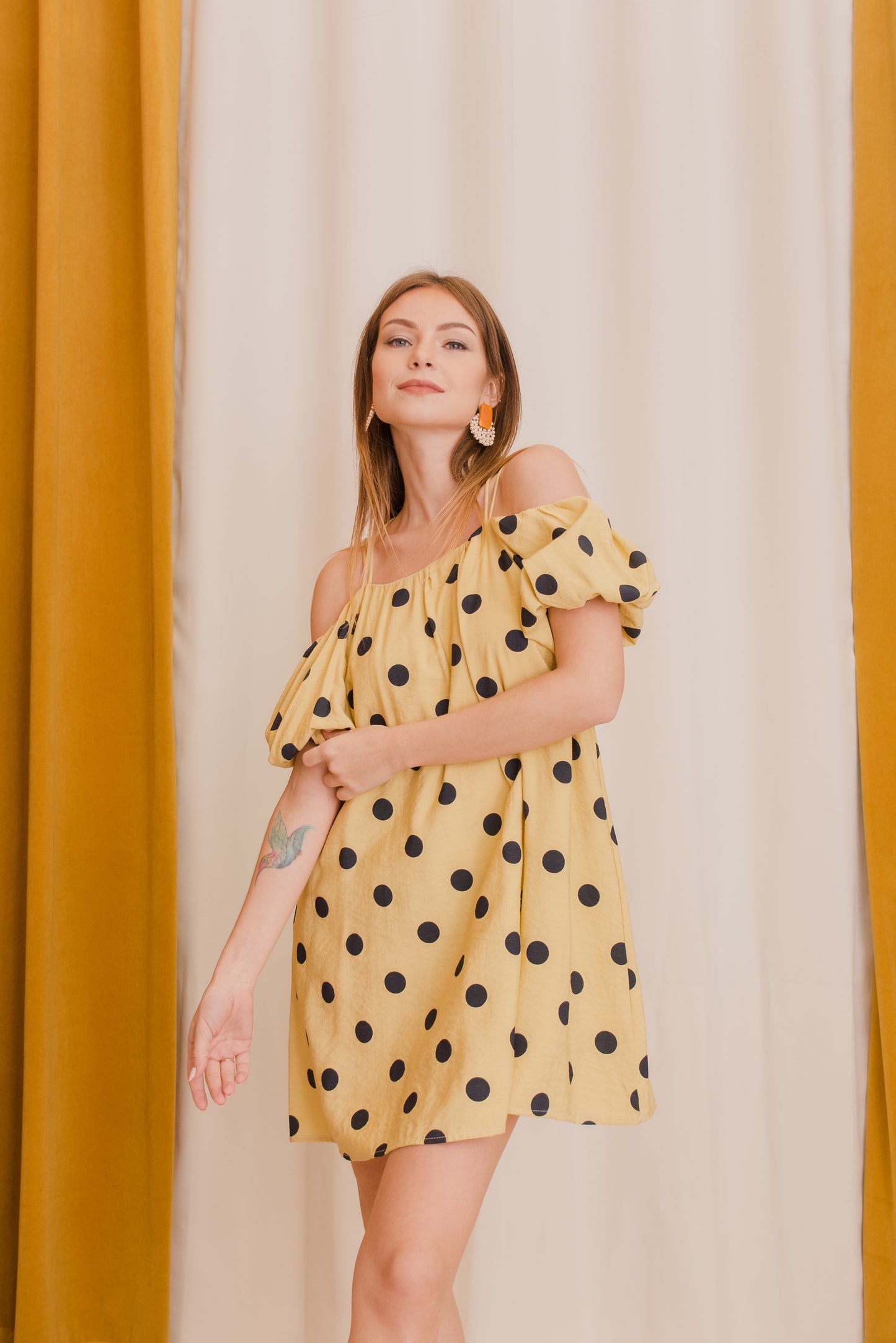BONDI Dotted Babydoll Dress