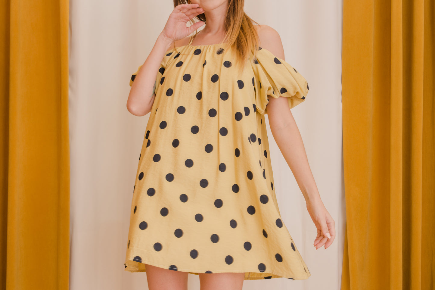 BONDI Dotted Babydoll Dress