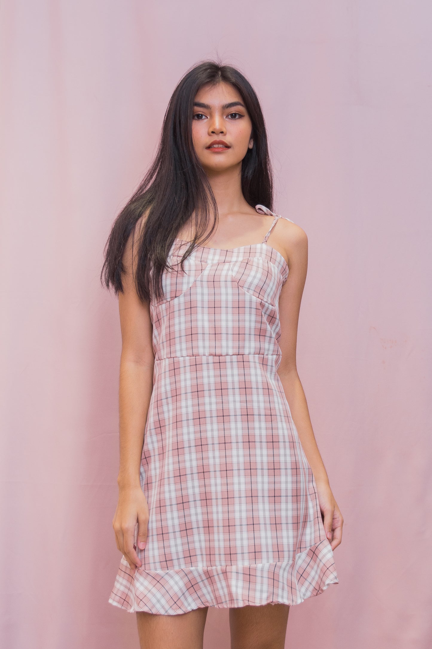 TAYLA Tartan Self Tie Dress
