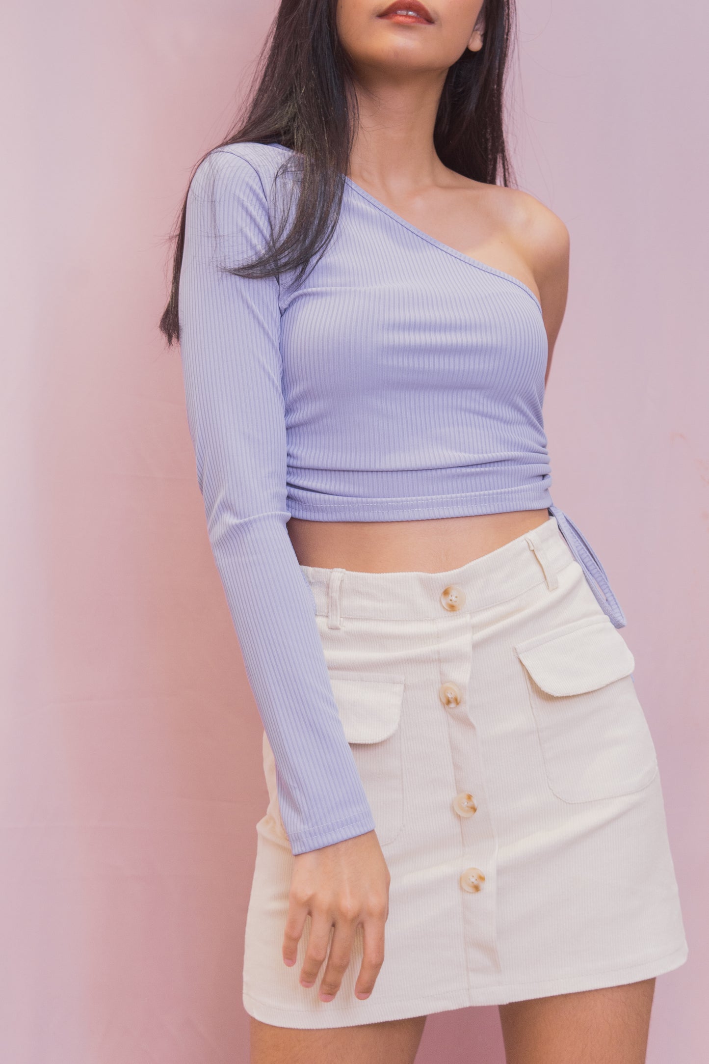 ISSA Corduroy Buttoned Skirt