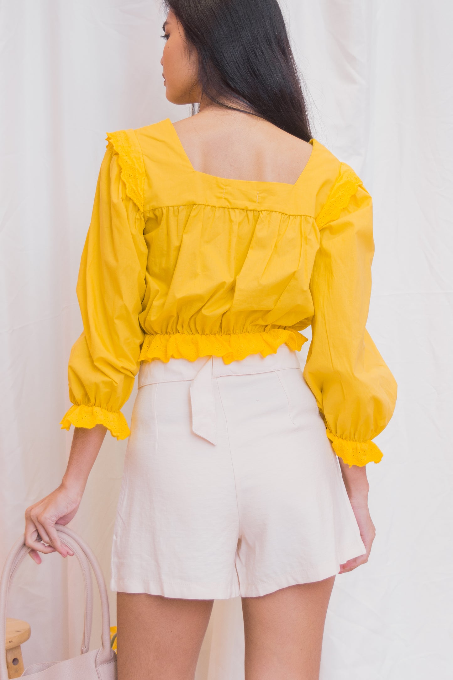 OLIVIA Square Neck Long Sleeve Blouse