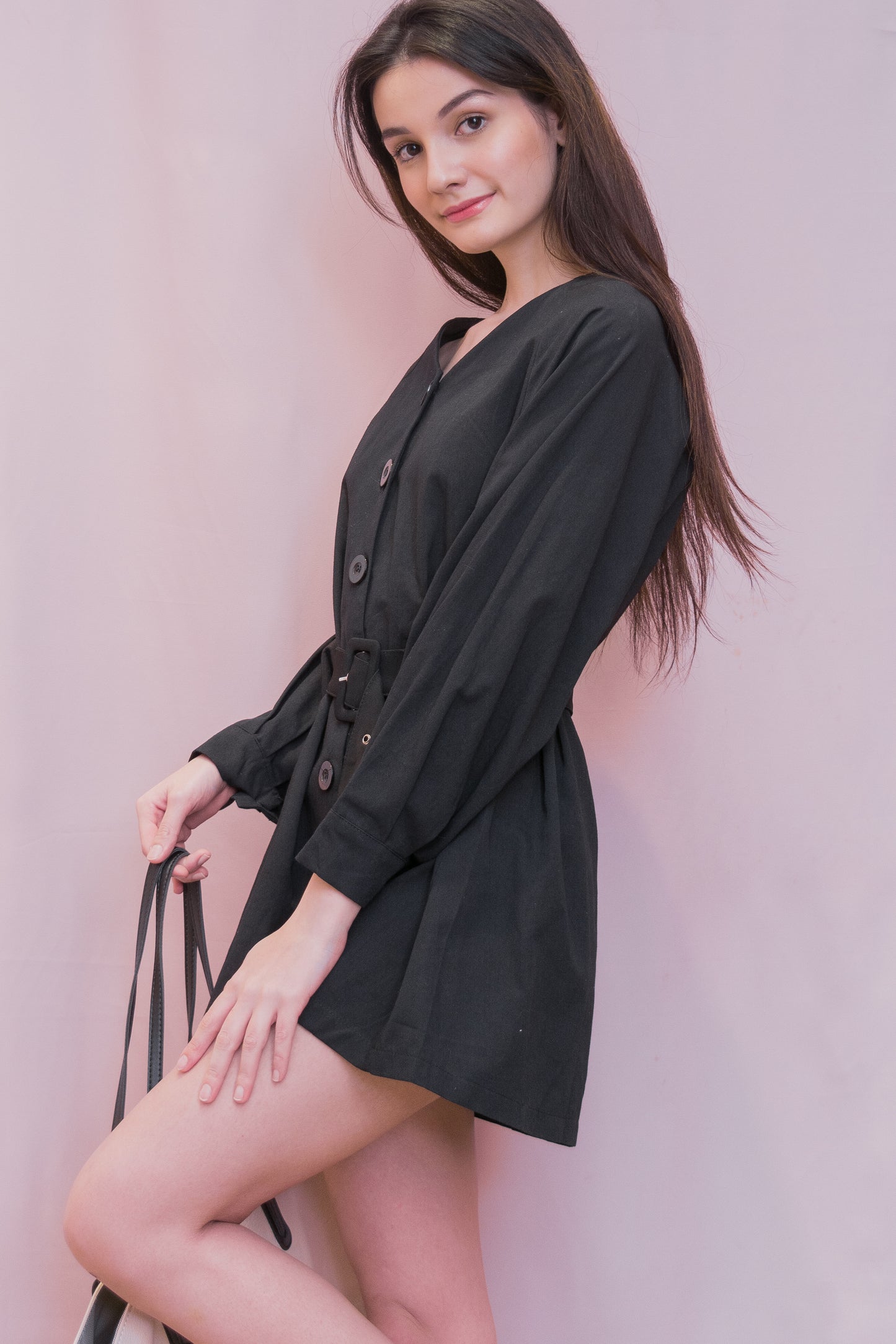 KLARA Buttondown Belted Dress
