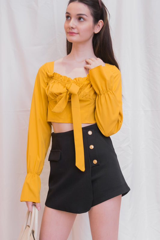 MINA Bow Long Sleeve Crop Top