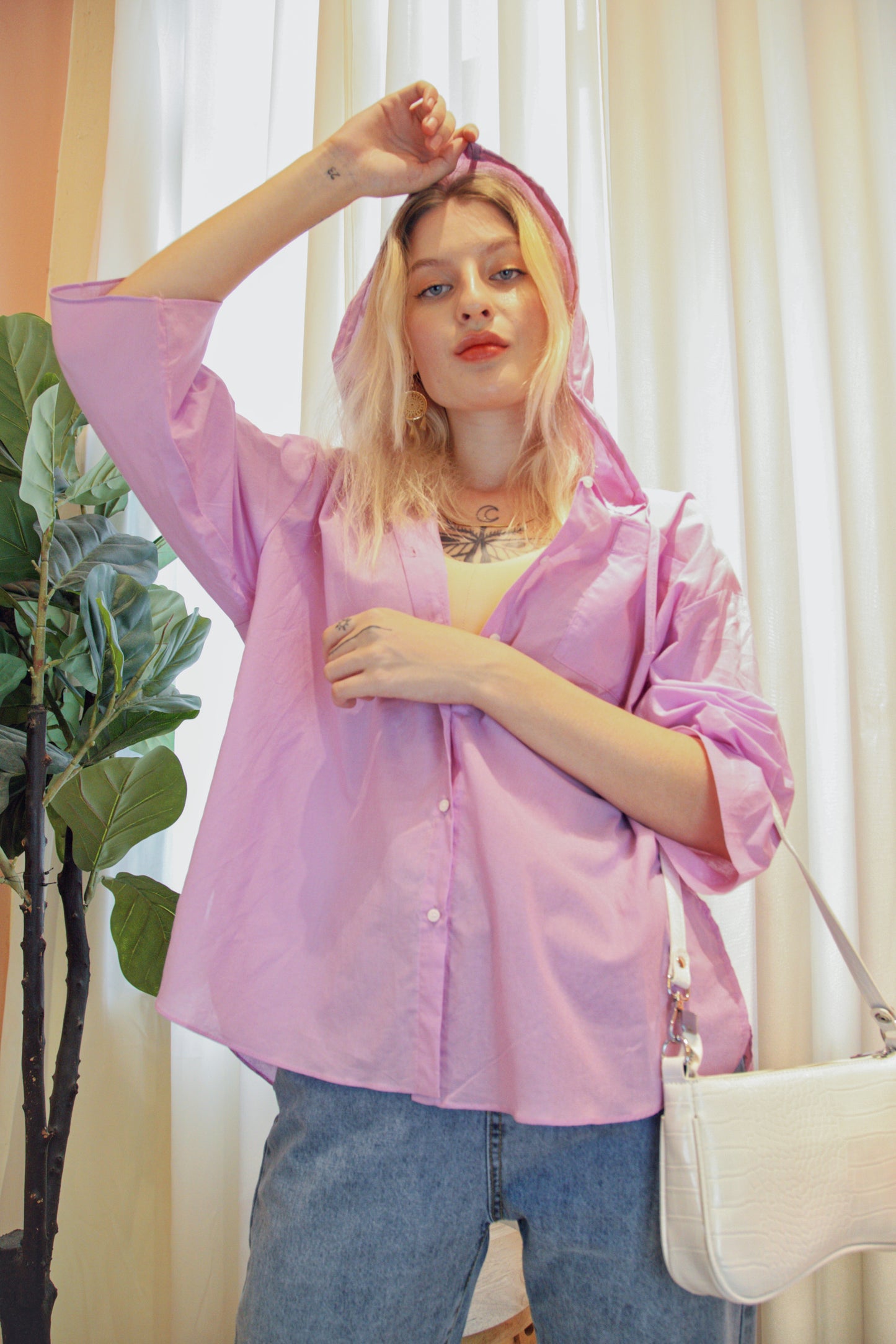 DENVER Hoodie Buttondown Top
