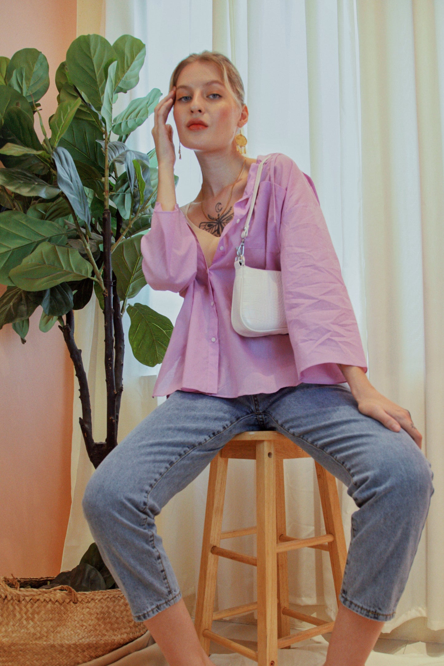 DENVER Hoodie Buttondown Top
