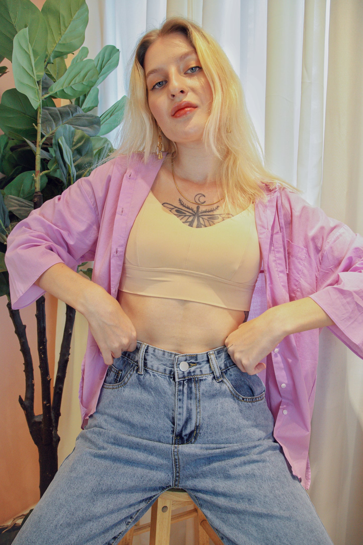 DENVER Hoodie Buttondown Top
