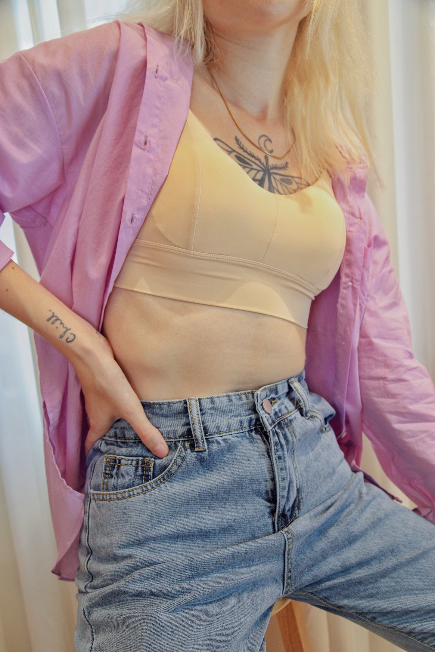 DENVER Hoodie Buttondown Top