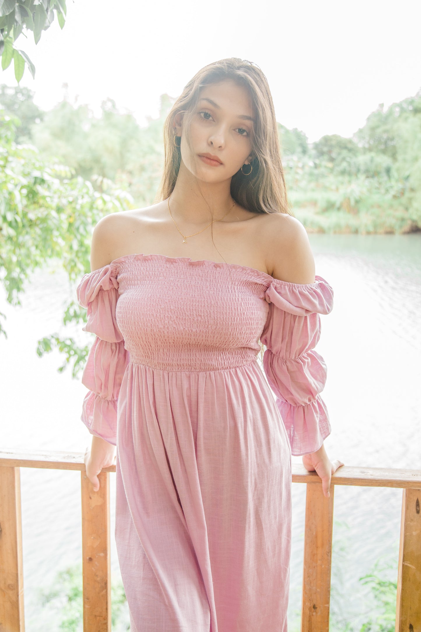 TBDA: Aurore Tiered Puff Sleeve Smocked Dress - Lilac