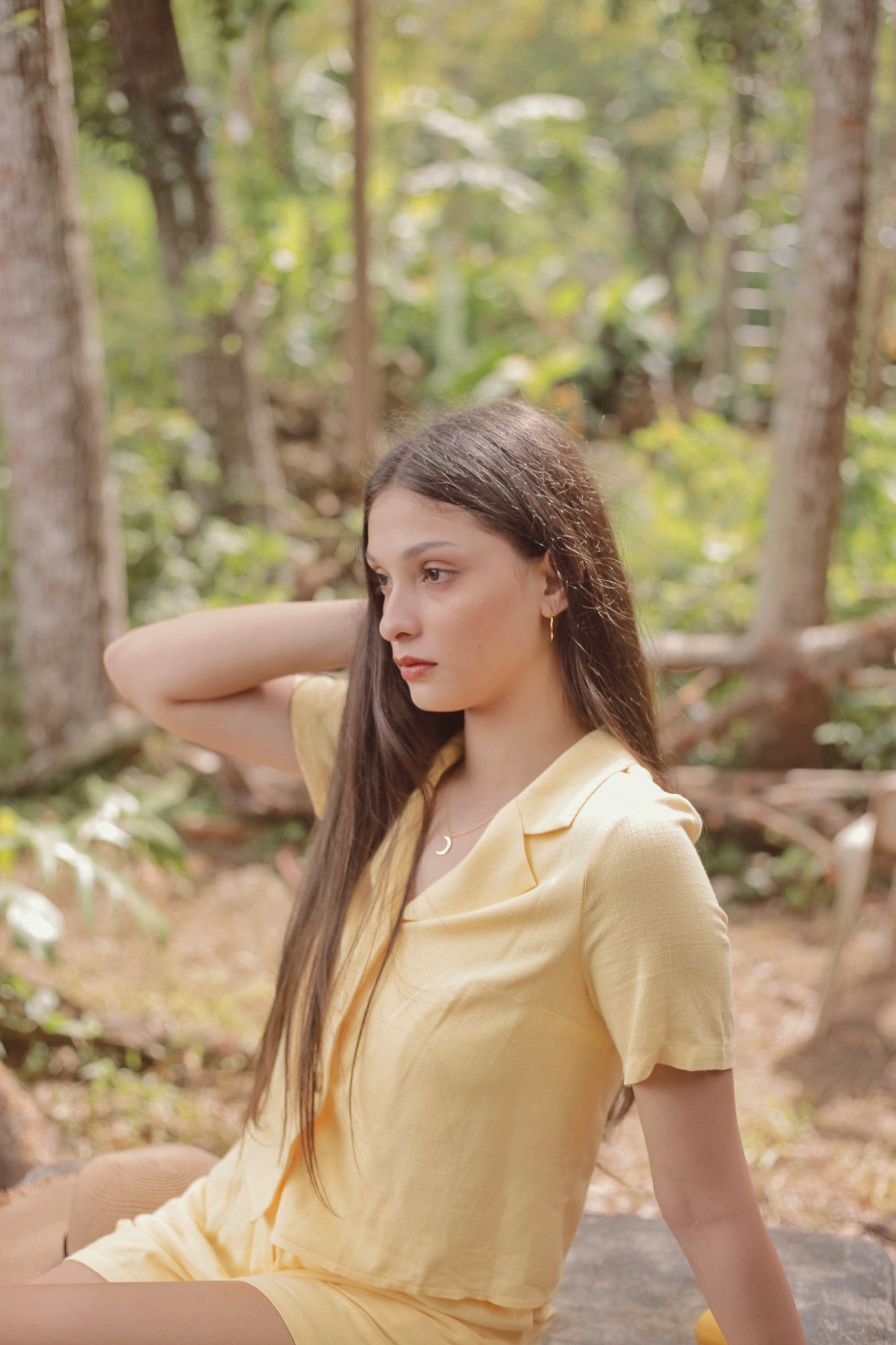 TBDA: Afternoon Tea Time Coordinates: Collared Buttondown & Belted Shorts - Lemon Yellow