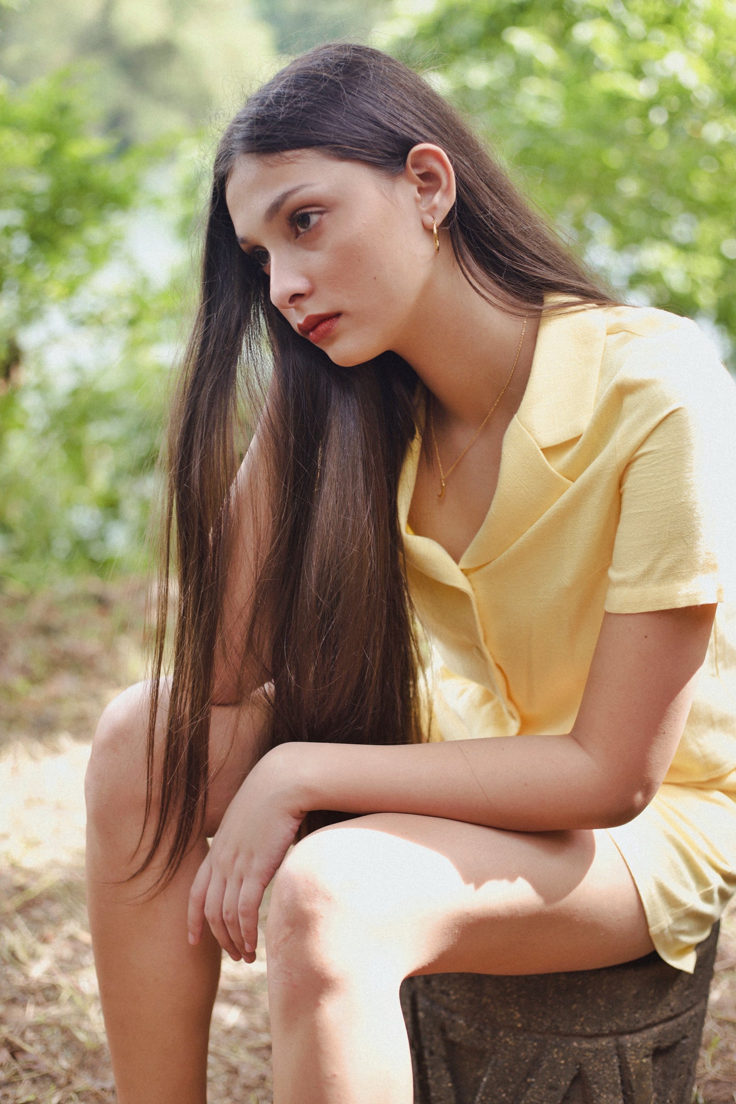 TBDA: Afternoon Tea Time Coordinates: Collared Buttondown & Belted Shorts - Lemon Yellow