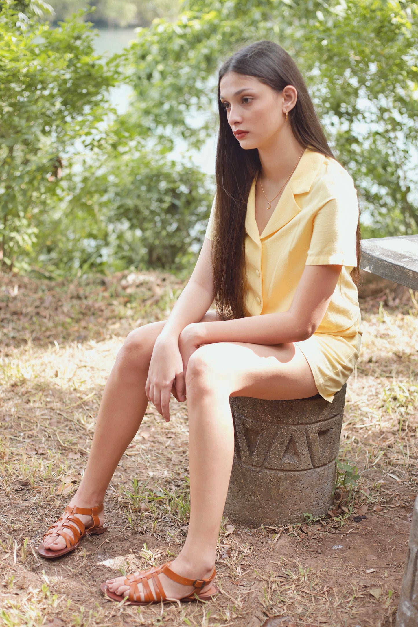 TBDA: Afternoon Tea Time Coordinates: Collared Buttondown & Belted Shorts - Lemon Yellow