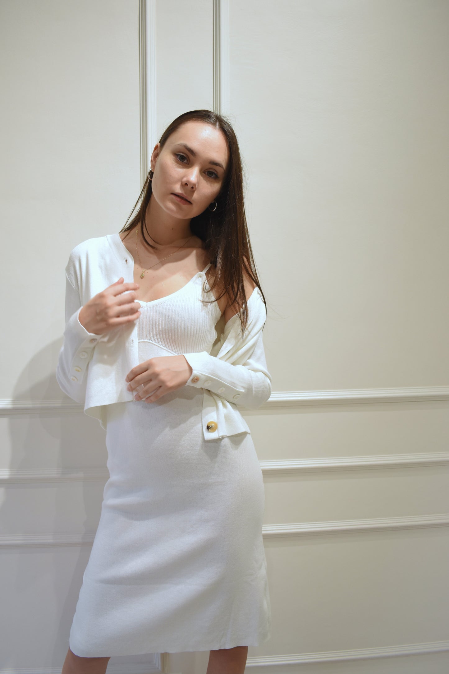 BRIE: Dress & Cardigan Set
