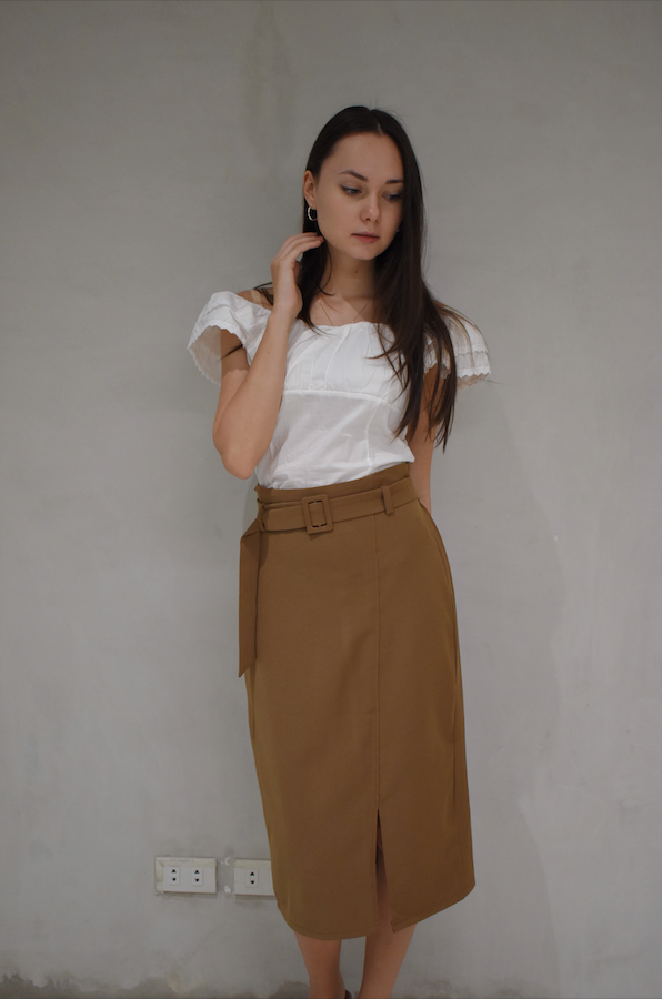CONAN Belted Pencil Skirt