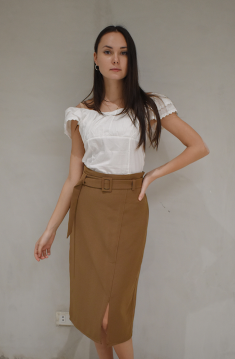 CONAN Belted Pencil Skirt