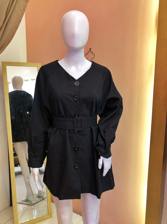KLARA Buttondown Belted Dress